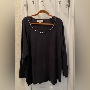 Michael Kors Black Embellished Blouse